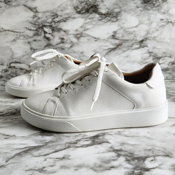 Zara White Monochrome Casual Lace-Up Sneakers, EU Size 40=US Size 10 - Picture 14 of 16